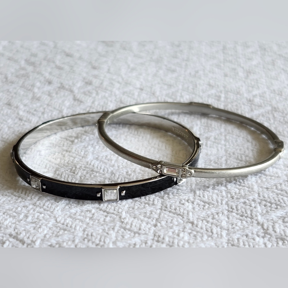 LIA SOPHIA Black and Silver Bracelet Duo